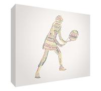 Feel Good Art TENNISGIRL2436-10IT Tennista Quadro su Tela Confezionata con Pannello Frontale Pieno Disegno Moderno Tipografico, Multicolore, Extra Grande (60 x 91 x 4 cm)