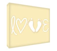Feel Good Art - Token per bambini lucidati a forma di diamante per bambini (15 x 21 x 2 cm, grande, crema, amore con impronte per bambini)