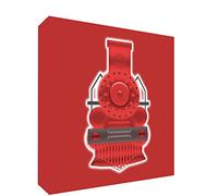 Feel Good Art Traina6Blk-09It Treno Annata Token Decorativo in Acrilico, Levigatura a Diamante, Disegno Illustrativo, Rosso, 10.5x14.8x2cm