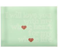Feel Good Pannello Decorativo, Disegno I Will Love You with My Whole Heart For My Whole Life, 10.5 x 7.4 x 2cm, Verde Menta