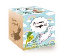 Feel Green Grow Your Own - Cubo in Legno con Incisione Laser You Are Magical, Idea Regalo sostenibile, ecocube, Made in Austria