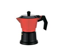 Caffettiera Italiana Feel Maestro MR-1657-3 Nero Rosso Alluminio 150 ml 3 Taz