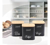 Feel Maestro Set di barattoli MR-1775-3S-BLACK 3 Pezzi