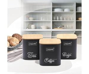 Feel Maestro Set di barattoli MR-1775-3S-BLACK 3 Pezzi