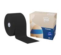 FEEL - Nastro kinesiologico di alta qualità, 10 cm x 32 m, delicato sulla pelle e resistente fino a 6 giorni sulla pelle, impermeabile e elastico al 180% (10 cm x 32 m nero)