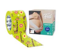 FEEL Premium - Nastro kinesiologico Sensitive (5 cm x 5 m), adesivo massimo delicato sulla pelle, resiste fino a 5 giorni sulla pelle, impermeabile e 180% elastico (giraffa)