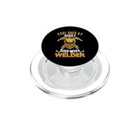 Feel Safe At Night Sleep With A Welder Welding Welders Lover PopSockets PopGrip per MagSafe