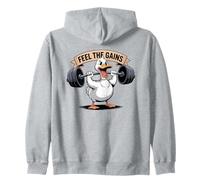 Feel The Gains Duck - Allenamento per Sollevamento Pesi Felpa con Cappuccio