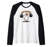 Feel The Gains Duck - Allenamento per Sollevamento Pesi Maglia con Maniche Raglan