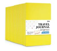 Feela - Confezione da 16 quaderni con copertina morbida, a righe college, per lavoro, per donne e ragazze, diario di viaggio vuoto, per prendere appunti scolastici, forniture aziendali, 20,8 x 14 cm, formato A5, giallo limone
