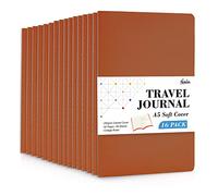 Feela - Confezione da 16 quaderni con copertina morbida, a righe per il lavoro, per donne e ragazze, diario di viaggio vuoto, per prendere appunti scolastici, forniture aziendali, 20,8 x 14 cm, formato A5, arancione scuro