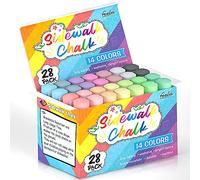 feela - Confezione da 28 Gessetti Jumbo per Bambini, 14 Colori per Marciapiedi, Set di Gessetti Esterni per Dipingere su Marciapiedi, Lavagne Scolastiche, Parchi Giochi in Strada