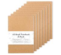 Feela - Confezione da 8 quaderni in carta kraft, 60 pagine vuote, copertina morbida, per donne e ragazze, studenti di Feela, per fare pianificazioni, scrivere memo o articoli scolastici, 8,3 x 14 cm