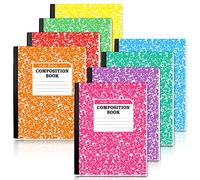 feela - Confezione da 8 quaderni per esercizi scolastici, a righe, 25 x 19 cm, con copertina morbida, per lavoro, viaggi e appunti, scrittura, materiale scolastico