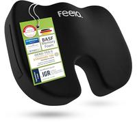 feela | Cuscino ortopedico [3 gradi di durezza] | Cuscino ergonomico per sedia da ufficio | Aumenta il comfort di seduta, favorisce la circolazione sanguigna e alleggerisce il coccige (Duro)