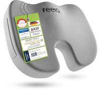feela.® Cuscino per sedile ortopedico [3 gradi di durezza] - Cuscino da seduta ergonomico per sedia da ufficio, ecc. - Riduce il dolore, migliora il comfort di seduta e allevia il coccige (medio)