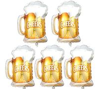 Feelairy Decorazione di Palloncino Bottiglia di Vino, 5 pezzi Giganti Palloncini Bicchiere da Birra Palloncino a Elio Bottiglia di Vino per Decorazione per Festa di Compleanno di Nozze