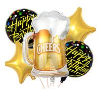 Feelairy Palloncino Birra Gonfiabile Palloncini Bottiglia di Vino Compleanno Uomo Donna, Gigante Palloncino Bicchiere da Vino Birra Palloncino a Elio Bottiglia per Feste di Compleanno Nozze