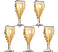 Feelairy Palloncino decorativo in pellicola, 5 pezzi, palloncini giganti per champagne, bottiglia a elio, bottiglia di vino, decorazione per adulti, compleanni, matrimoni, feste