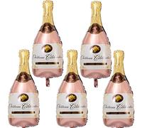 Feelairy Palloncino decorativo in pellicola, 5 pezzi, palloncini giganti per champagne, bottiglia a elio, bottiglia di vino, decorazione per adulti, compleanni, matrimoni, feste
