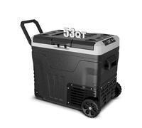 Feelfunn - Frigorifero portatile da 12 volt, frigorifero elettrico da 53 stanze (50 l), con 12/24 V DC e 110-240 V AC per camion, furgoni, camper, SUV, refrigeratore da 12 V con ruote per