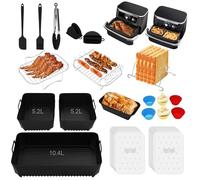 Feelhap Accessori Friggitrice Ad Aria,138PCS Accessori Airfryer per Ninja Food FlexDrawer Friggitrice ad Aria AF500EU 10,4L,Teglie Cestino in Silicone per Friggitrice ad Aria Calda Ninja Flex AF500EU