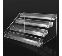 Feelhap Alzate per Espositori, Espositore Trasparente a 4 Ripiani Display Acrilico Trasparente Riser Acrilici Espositori Acrilico per Pops Figure Personaggi Cupcake Profumi Cosmetici