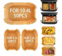 Feelhap Carta Forno per Friggitrice ad Aria,150PC Carta da Forno per Friggitrice ad Aria per Cassetto Ninja Flex AF500,Carta per Friggitrice ad Aria Rettangolo Usa e Getta Carta Air Fryer(10,4L+5,2L)