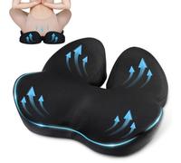 Feelhap Cuscino Sedia Ufficio,Cuscino del Sedile in Memory Foam,Cuscino Ortopedico Seduta per Coccige,Cuscino Ergonomico Cuscino Sedia Auto,Cuscino Antiscivolo Cuscino Antidecubito per Auto e Rotelle