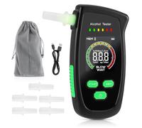 Feelhap Etilometro Portatile Certificato, Alcol Test Digitale con Schermo LCD, Ricaricabile Alcoltest di Alta precisione con 5 Bocchini,Etilometro Altamente preciso per Uso Domestico e Feste