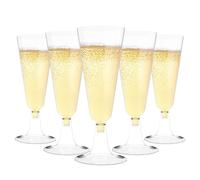 Feelhap Flauti da Champagne in Plastica, 50 Pezzi 150ml Bicchieri da Champagne, Calici da Vino Champagne Calice Trasparente Riutilizzabili Bicchieri da Brindisi per Feste, Matrimoni, Compleanni
