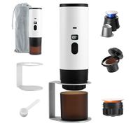 Feelhap Macchina da Caffè Espresso Elettrica Portatile, Macchina Caffe Portatile 3-in-1 Caffettiera Portatile con Display LED, Macchina per Caffè Auto-Riscaldante Compatibile con NS/DG/Caffè Macinato