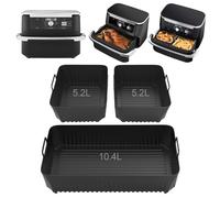 Feelhap Teglie in Silicone per Friggitrice ad Aria, 3 Pezzi Silicone per Friggitrice ad Aria per Cassetto Ninja Flex AF500, Cestello per Air Fryer Riutilizzabile Stampo Air Fryer per Ninja Foodi Flex
