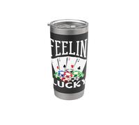 Feelin Lucky Casino che gioca le carte da poker Vegas Chips Bicchiere termico in acciaio inox doppia parete