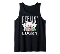 Feelin Lucky Casino Che Gioca Le Carte da Poker Vegas Chips Canotta