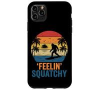 Feelin' Squatchy Retro Bigfoot Surf Tramonto Palma Surf Custodia per iPhone 11 Pro Max