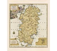 Feeling at home Ancient Map Sardeginia Island STAMPA su CARTA OPACA 220gr anonymous - Sardegna | Isola | Mediterraneo | Antico | Mappa | Europeo verticale Immagine d'arte x co cm_80_X_66