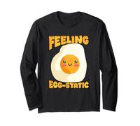 Feeling Eggstatic Divertente Pun Colazione Umorismo Maglia a Manica