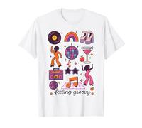 Feeling Groovy Retro 70s Disco Aesthetic Women Girls Vintage Maglietta