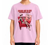 Feeling Lost In Life - Maglietta per bambini con scheletro, colore nero | divertente, sarcasmo, teschio, cinismo, crisi, ironia, occhiali da sole, cravatta, poltrona, retrò, compleanno, divertimento
