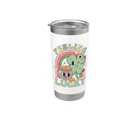 Feeling Lucky Four Leaf Clover Irish Luck Humor Bicchiere termico in acciaio inox doppia parete