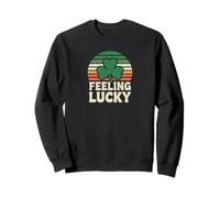 Feeling Lucky Retro Casino Humor St Patricks Day Vibes Felpa
