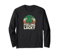 Feeling Lucky Retro Casino Humor St Patricks Day Vibes Maglia a Manica
