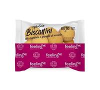 FEELING OK BISCOTTINI alla MANDORLA CON GRANELLA di NOCCIOLA +Protein da 50 Gr - Biscottini Low-Carb e ad alto tasso proteico per Dieta Chetogenica (Box da 10 Pezzi da 50g)