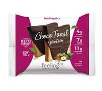 FEELING OK CHOCO TOAST DA 50g IN BUSTA (STAGE 1) - Toast con cioccolato ketogenico adatto per dieta keto (Box da 30 pezzi da 50g).