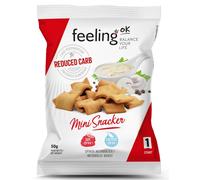 Feeling Ok Crackers Natural Start - Mini crackers proteici per la dieta chetogenica, busta da 50 g