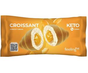 Feeling Ok Croissant all'Albicocca - Croissant proteico per la dieta chetogenica, 50 g