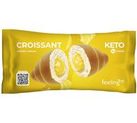 Feeling Ok Croissant con crema pasticcera - Cornetto proteico per la dieta chetogenica, 50 g