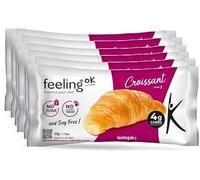 FEELING OK CROISSANT +PROTEIN NATURALE da 50 Gr - Delizioso Cornetto Chetogenico dolce con solo 4,00 Gr di Carbo e solo 0,50 Gr di Zuccheri (Box da 8 Pezzi da 50 Gr)