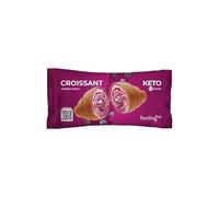 FEELING OK CROISSANT RIPIENO da 50 Gr CREMA AI FRUTTI DI BOSCO - Cornetto Chetogenico Ripieno Crema ai Frutti di Bosco con solo 3,00 Gr di Carbo e solo 0,50 Gr di Zuccheri (Box da 10 Pezzi da 50 Gr)